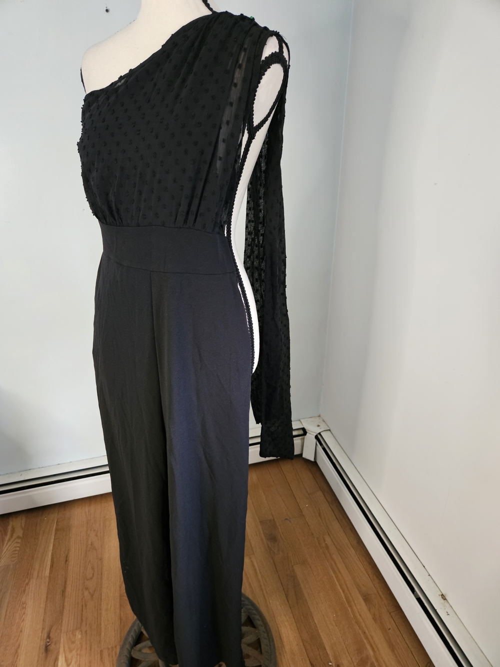 Cupshe Black One-Shoulder Wide Leg Jumpsuit P287